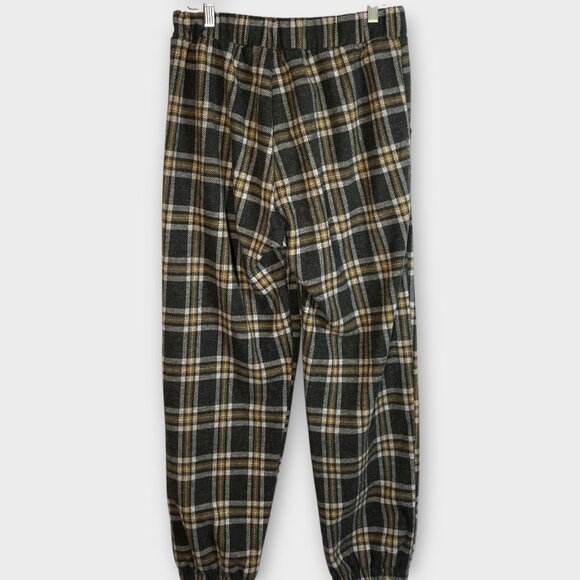 RENEE C Flannel Pants Joggers XL Elastic Waist and Leg Pocket Cabincore EUC - Picture 3 of 10